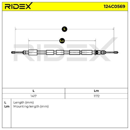 RIDEX Handbremsseil Hinten passend für PEUGEOT 205 II (20A/C) Bild RIDEX Handbremsseil Hinten passend für PEUGEOT 205 II (20A/C)
