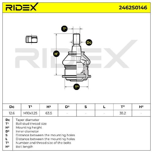 RIDEX 2462S0146 Traggelenk Führungsgelenk Vorne für HONDA CIVIC VII Hatchback Bild RIDEX 2462S0146 Traggelenk Führungsgelenk Vorne für HONDA CIVIC VII Hatchback