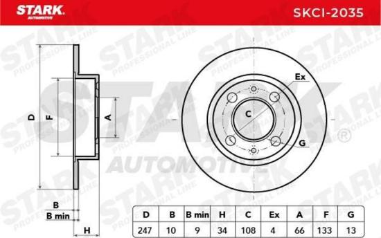 STARK SKCI-2035 2x Bremsscheiben Vorne Ø246,7mm voll passend für PEUGEOT Bild STARK SKCI-2035 2x Bremsscheiben Vorne Ø246,7mm voll passend für PEUGEOT