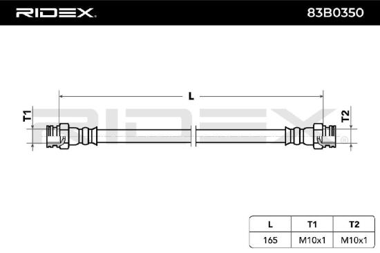 RIDEX Bremsschlauch 83B0350 HINTEN BREMSSCHLÄUCHE Länge: 165mm für FIAT PANDA Bild RIDEX Bremsschlauch 83B0350 HINTEN BREMSSCHLÄUCHE Länge: 165mm für FIAT PANDA