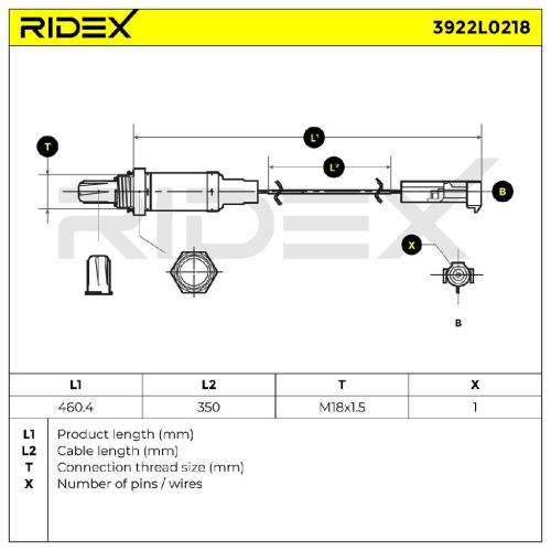 RIDEX 3922L0218 Lambdasonde Oxygen O2 Sensor für OPEL Corsa C Schrägheck (X01) Bild RIDEX 3922L0218 Lambdasonde Oxygen O2 Sensor für OPEL Corsa C Schrägheck (X01)