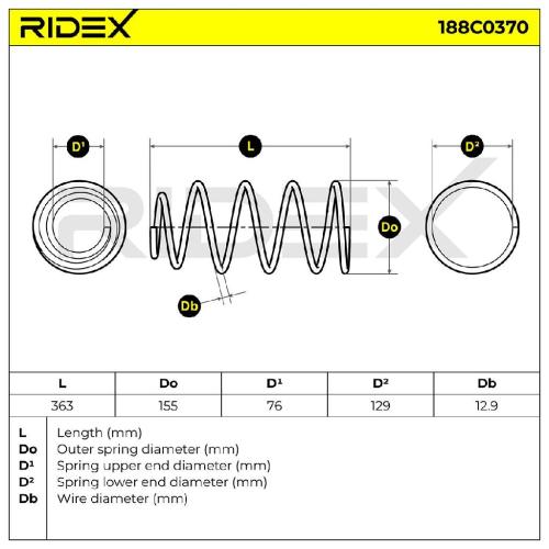 RIDEX 188C0370 2x Federn Fahrwerksfedern Vorne für FORD Focus II Schrägheck Bild RIDEX 188C0370 2x Federn Fahrwerksfedern Vorne für FORD Focus II Schrägheck