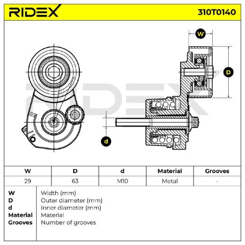RIDEX 310T0140 Spannrolle Keilrippenriemen für OPEL Corsa D Schrägheck (S07) Bild RIDEX 310T0140 Spannrolle Keilrippenriemen für OPEL Corsa D Schrägheck (S07)