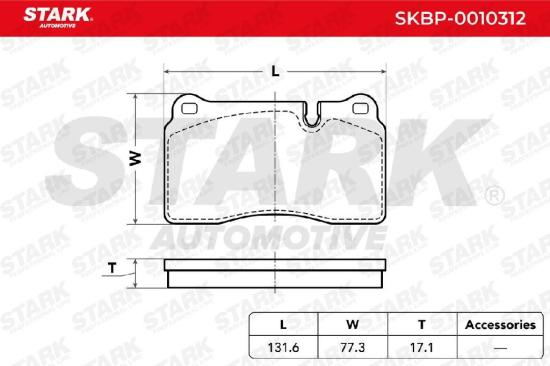 STARK Bremsbelagsatz Bremsbeläge Vorne für AUDI A3 Sportback (8PA) für CUPRA Bild STARK Bremsbelagsatz Bremsbeläge Vorne für AUDI A3 Sportback (8PA) für CUPRA