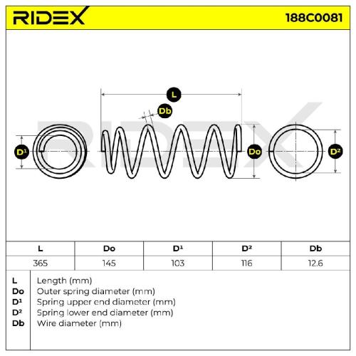 RIDEX 188C0081 2x Federn Fahrwerksfedern Vorne für RENAULT KANGOO (KC0/1) Bild RIDEX 188C0081 2x Federn Fahrwerksfedern Vorne für RENAULT KANGOO (KC0/1)
