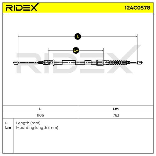 RIDEX Handbremsseil für OPEL Corsa C Schrägheck (X01) Bild RIDEX Handbremsseil für OPEL Corsa C Schrägheck (X01)