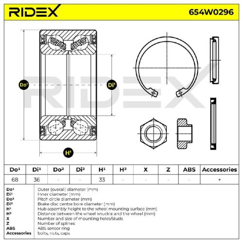 RIDEX 654W0296 Radlagersatz pro 1 Rad Vorne für SUBARU JUSTY III (G3X) Bild RIDEX 654W0296 Radlagersatz pro 1 Rad Vorne für SUBARU JUSTY III (G3X)