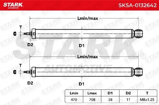 STARK SKSA-0132642 2x Stoßdämpfer Gasdruck Hinten für FORD Focus II Schrägheck Bild STARK SKSA-0132642 2x Stoßdämpfer Gasdruck Hinten für FORD Focus II Schrägheck
