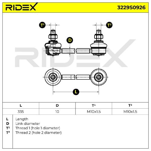 RIDEX 2x Koppelstange Stabilisator Vorne passend für PEUGEOT 206 Schrägheck 207 Bild RIDEX 2x Koppelstange Stabilisator Vorne passend für PEUGEOT 206 Schrägheck 207