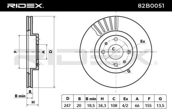 RIDEX 82B0051 2x Bremsscheiben Vorne Ø247mm Belüftet passend für PEUGEOT Bild RIDEX 82B0051 2x Bremsscheiben Vorne Ø247mm Belüftet passend für PEUGEOT