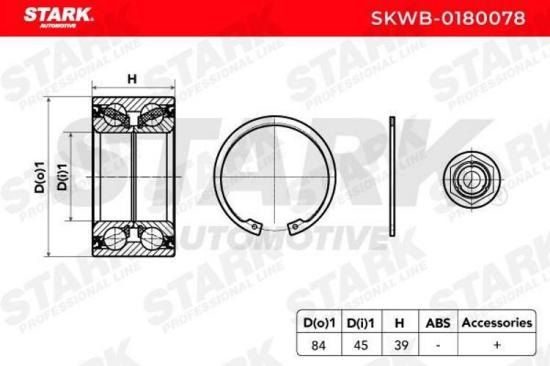 STARK SKWB-0180078 Radlagersatz pro 1 Rad Vorne passend für MERCEDES-BENZ Bild STARK SKWB-0180078 Radlagersatz pro 1 Rad Vorne passend für MERCEDES-BENZ