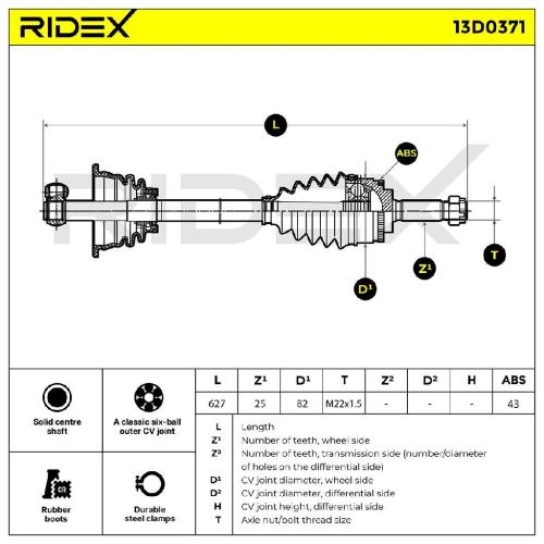RIDEX Antriebswelle Achswelle Vorderachse/Vorne links für VOLVO V40 Kombi Bild RIDEX Antriebswelle Achswelle Vorderachse/Vorne links für VOLVO V40 Kombi