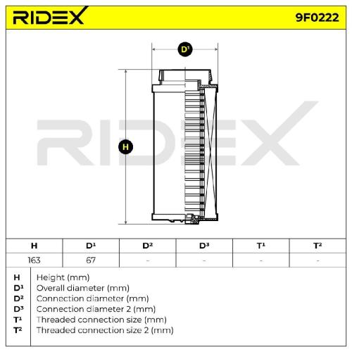 RIDEX 9F0222 Kraftstofffilter Filter Cartridge mit Dichtungen 500086009 Bild RIDEX 9F0222 Kraftstofffilter Filter Cartridge mit Dichtungen 500086009