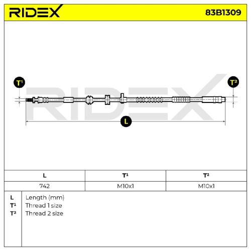 RIDEX Bremsschlauch 83B1309 VORNE BREMSSCHLÄUCHE Länge: 730mm für BMW 5 Touring Bild RIDEX Bremsschlauch 83B1309 VORNE BREMSSCHLÄUCHE Länge: 730mm für BMW 5 Touring