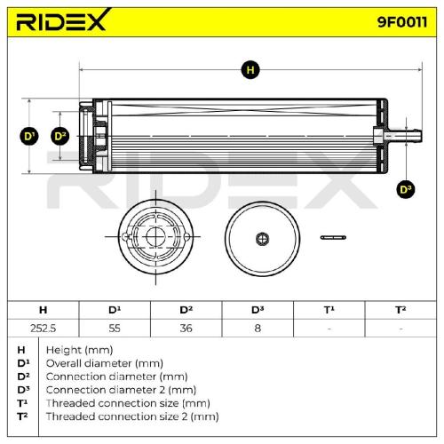 RIDEX 9F0011 Kraftstofffilter Line Filter für BMW 3 Limousine (E90) 13327802939 Bild RIDEX 9F0011 Kraftstofffilter Line Filter für BMW 3 Limousine (E90) 13327802939