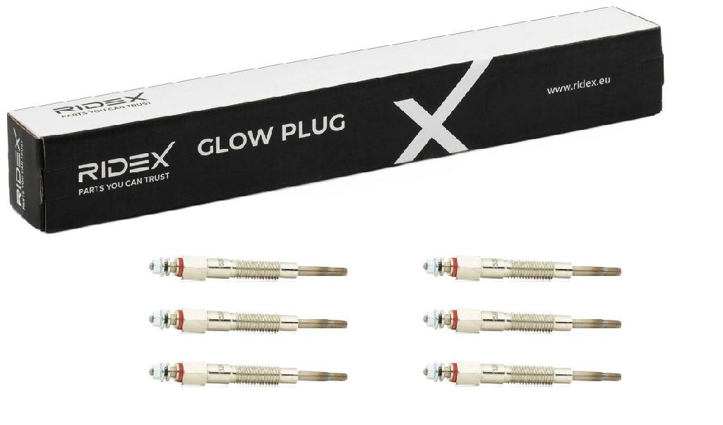 RIDEX Diesel Glühkerze 6,5V Schlüsselweite: 12 mmmm Gewindemaß:M 10x1.25