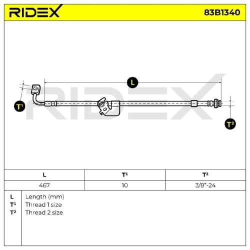 RIDEX Bremsschlauch 83B1340 VORNE rechts BREMSSCHLÄUCHE Länge: 505mm für FIAT Bild RIDEX Bremsschlauch 83B1340 VORNE rechts BREMSSCHLÄUCHE Länge: 505mm für FIAT