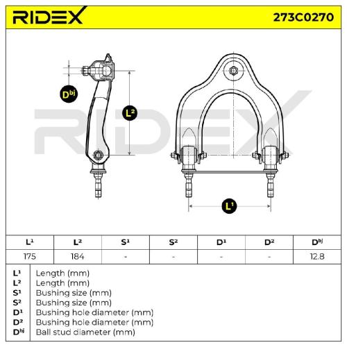 RIDEX 273C0270 Lenker Radaufhängung Querlenker Front für HONDA GSJ486 Bild RIDEX 273C0270 Lenker Radaufhängung Querlenker Front für HONDA GSJ486