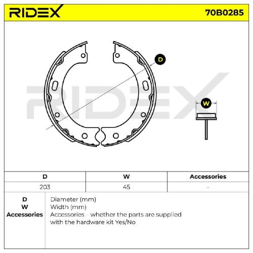 RIDEX Bremsbacken Satz für Trommelbremse Hinten für NISSAN Patrol GR V SUV (Y61) Bild RIDEX Bremsbacken Satz für Trommelbremse Hinten für NISSAN Patrol GR V SUV (Y61)