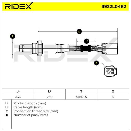 RIDEX 3922L0482 Lambdasonde Oxygen O2 Sensor Beheizt für HONDA 36531RSPE01 Bild RIDEX 3922L0482 Lambdasonde Oxygen O2 Sensor Beheizt für HONDA 36531RSPE01