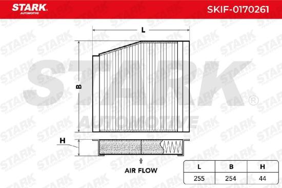 STARK SKIF-0170261 Innenraumfilter Pollenfilter Aktivkohlefilter Höhe: 44 Länge: Bild STARK SKIF-0170261 Innenraumfilter Pollenfilter Aktivkohlefilter Höhe: 44 Länge: