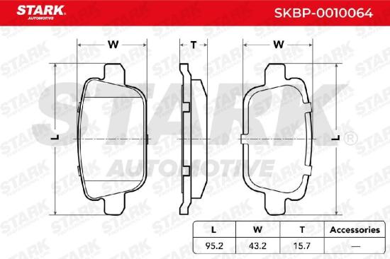STARK Bremsbelagsatz Bremsbeläge Hinten für FORD MONDEO IV Turnier (BA7) S-MAX Bild STARK Bremsbelagsatz Bremsbeläge Hinten für FORD MONDEO IV Turnier (BA7) S-MAX