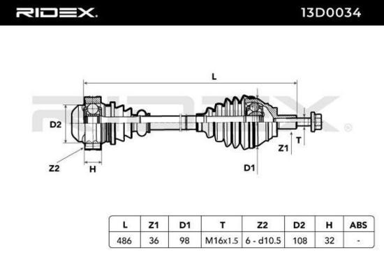 RIDEX Antriebswelle Achswelle Vorne links rechts für VW Golf 5II Schrägheck Bild RIDEX Antriebswelle Achswelle Vorne links rechts für VW Golf 5II Schrägheck