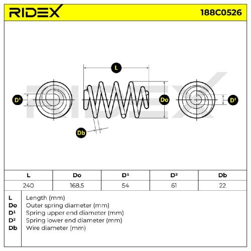 RIDEX 188C0526 2x Federn Fahrwerksfedern Hinten für VW Transporter T5 Bus Bild RIDEX 188C0526 2x Federn Fahrwerksfedern Hinten für VW Transporter T5 Bus