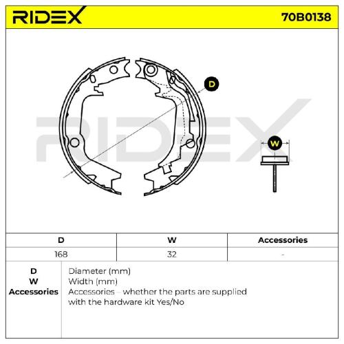 RIDEX Bremsbacken Satz für Trommelbremse Hinten mit Hebel für HYUNDAI i10 (PA) Bild RIDEX Bremsbacken Satz für Trommelbremse Hinten mit Hebel für HYUNDAI i10 (PA)
