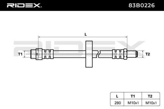 RIDEX Bremsschlauch 83B0226 HINTEN BREMSSCHLÄUCHE Länge: 310mm für FORD Bild RIDEX Bremsschlauch 83B0226 HINTEN BREMSSCHLÄUCHE Länge: 310mm für FORD