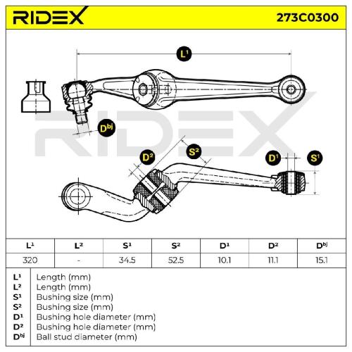 RIDEX 273C0300 Lenker Radaufhängung Querlenker Front für OPEL Kadett E CC (T85) Bild RIDEX 273C0300 Lenker Radaufhängung Querlenker Front für OPEL Kadett E CC (T85)