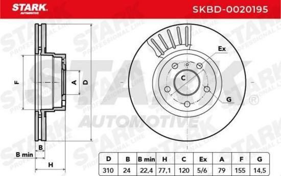STARK SKBD-0020195 2x Bremsscheiben Vorne Ø310mm Belüftet für BMW Bild STARK SKBD-0020195 2x Bremsscheiben Vorne Ø310mm Belüftet für BMW