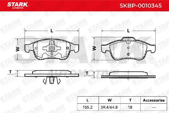 STARK Bremsbelagsatz Bremsbeläge Vorne für RENAULT Megane 1II Grandtour (KZ0/1) Bild STARK Bremsbelagsatz Bremsbeläge Vorne für RENAULT Megane 1II Grandtour (KZ0/1)