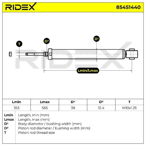 RIDEX 854S1440 2x Stoßdämpfer Gasdruck Hinten für MITSUBISHI GRANDIS (NAW) Bild RIDEX 854S1440 2x Stoßdämpfer Gasdruck Hinten für MITSUBISHI GRANDIS (NAW)