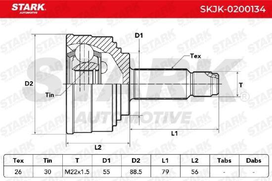 STARK SKJK-0200134 Gelenksatz Antriebswelle Achswelle radseitig Vorne für HONDA Bild STARK SKJK-0200134 Gelenksatz Antriebswelle Achswelle radseitig Vorne für HONDA