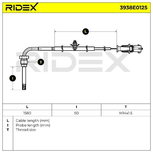 RIDEX 3938E0125 Abgastemperatursensor 2-Polig für OPEL Vectra C Caravan (Z02) Bild RIDEX 3938E0125 Abgastemperatursensor 2-Polig für OPEL Vectra C Caravan (Z02)