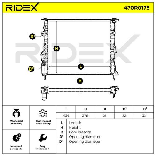 RIDEX 470R0175 Motorkühler / Wasserkühler für RENAULT Clio 1I (BB0/1/2, CB0/1/2) Bild RIDEX 470R0175 Motorkühler / Wasserkühler für RENAULT Clio 1I (BB0/1/2, CB0/1/2)