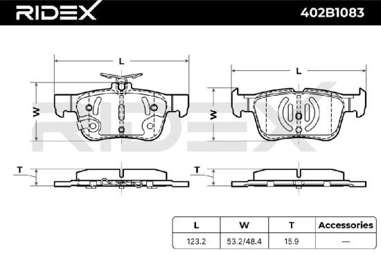 RIDEX Bremsbelagsatz Bremsbeläge Hinten für FORD Kuga Mk2 (DM2) Mondeo V Kombi Bild RIDEX Bremsbelagsatz Bremsbeläge Hinten für FORD Kuga Mk2 (DM2) Mondeo V Kombi