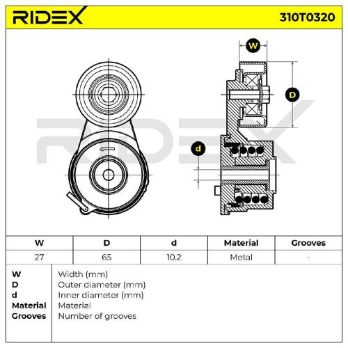 RIDEX 310T0320 Spannrolle Keilrippenriemen für HYUNDAI Tucson (TL, TLE) Bild RIDEX 310T0320 Spannrolle Keilrippenriemen für HYUNDAI Tucson (TL, TLE)