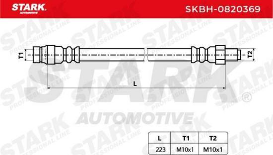STARK Bremsschlauch SKBH-0820369 HINTEN BREMSSCHLÄUCHE Länge: 223mm für HYUNDAI Bild STARK Bremsschlauch SKBH-0820369 HINTEN BREMSSCHLÄUCHE Länge: 223mm für HYUNDAI