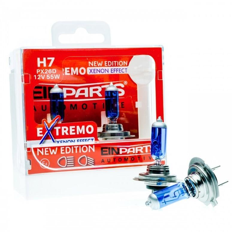 2x EINPARTS H7 Glühlampe Fernscheinwerfer 55W 6000K Fernlicht Halogen Birne