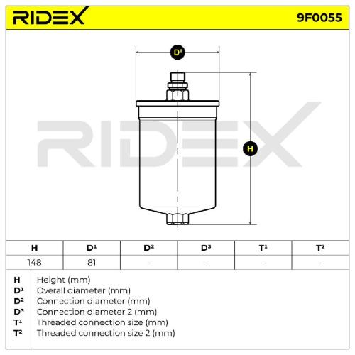 RIDEX 9F0055 Kraftstofffilter Line Filter passend für MERCEDES-BENZ 0024770301 Bild RIDEX 9F0055 Kraftstofffilter Line Filter passend für MERCEDES-BENZ 0024770301
