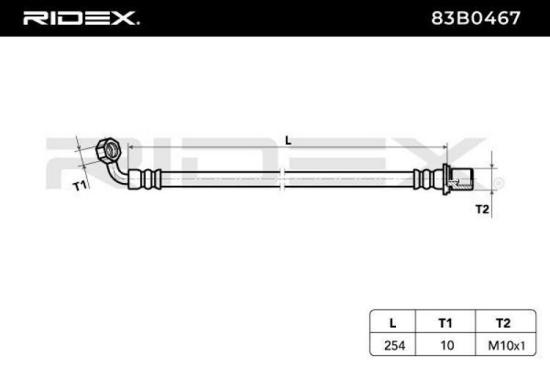 RIDEX Bremsschlauch 83B0467 HINTEN rechts BREMSSCHLÄUCHE Länge: 254mm für TOYOTA Bild RIDEX Bremsschlauch 83B0467 HINTEN rechts BREMSSCHLÄUCHE Länge: 254mm für TOYOTA