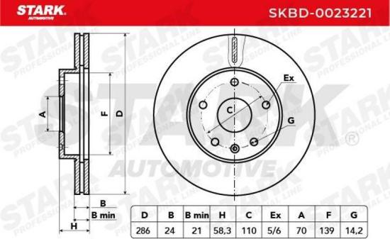 STARK SKBD-0023221 2x Bremsscheiben Vorne Ø286mm Belüftet für OPEL 9280751 Bild STARK SKBD-0023221 2x Bremsscheiben Vorne Ø286mm Belüftet für OPEL 9280751