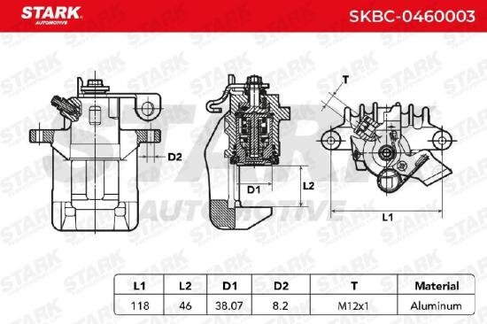 STARK SKBC-0460003 Bremssattel Bremszange Hinten rechts für VW 1J0615424 Bild STARK SKBC-0460003 Bremssattel Bremszange Hinten rechts für VW 1J0615424