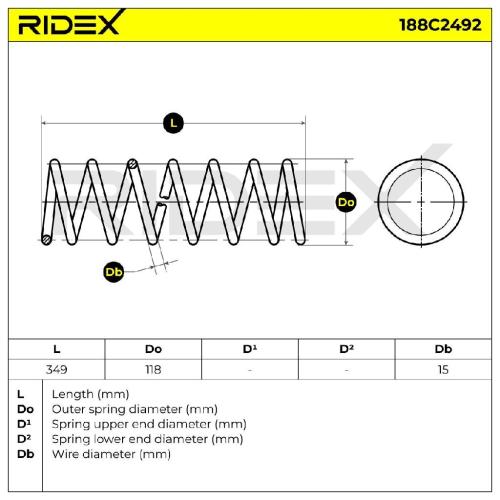 RIDEX 188C2492 2x Federn Fahrwerksfedern Vorne für VW Touareg (7P5, 7P6) Bild RIDEX 188C2492 2x Federn Fahrwerksfedern Vorne für VW Touareg (7P5, 7P6)