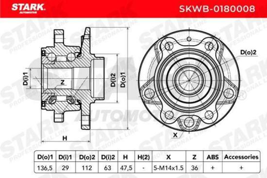 STARK SKWB-0180008 Radlagersatz pro 1 Rad Vorne beidseitig für VW 1K0407621C Bild STARK SKWB-0180008 Radlagersatz pro 1 Rad Vorne beidseitig für VW 1K0407621C