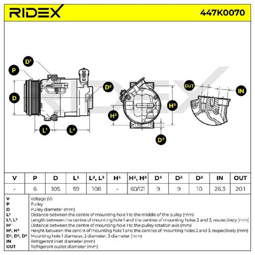 RIDEX A/C Kompressor für Klimaanlage Klimakompressor mit ID: CVC Kältemittel: Bild RIDEX A/C Kompressor für Klimaanlage Klimakompressor mit ID: CVC Kältemittel: