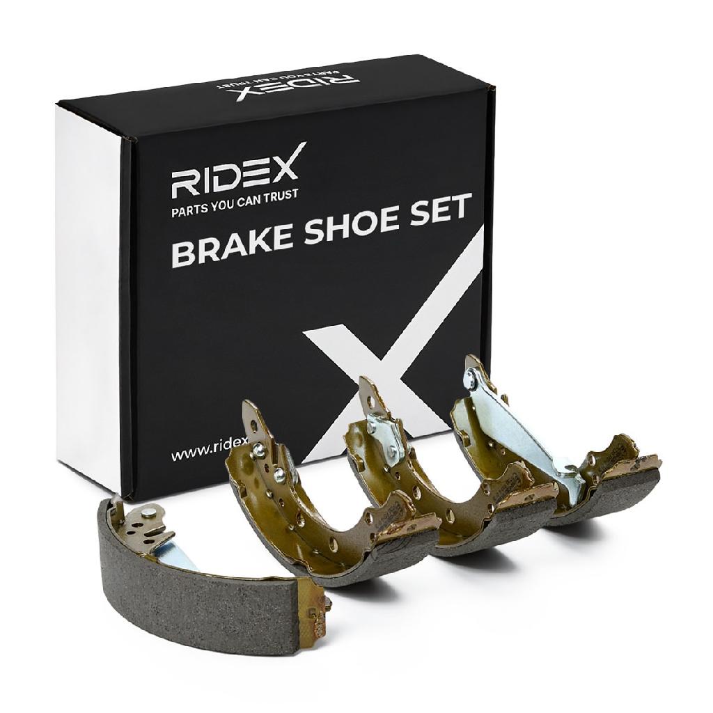 RIDEX Bremsbacken Satz für Trommelbremse Hinten mit Handbremshebel für VW 200mm