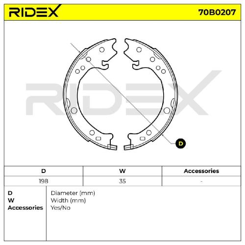 RIDEX Bremsbacken Satz für Trommelbremse Hinten ohne Hebel ohne Handbremshebel Bild RIDEX Bremsbacken Satz für Trommelbremse Hinten ohne Hebel ohne Handbremshebel